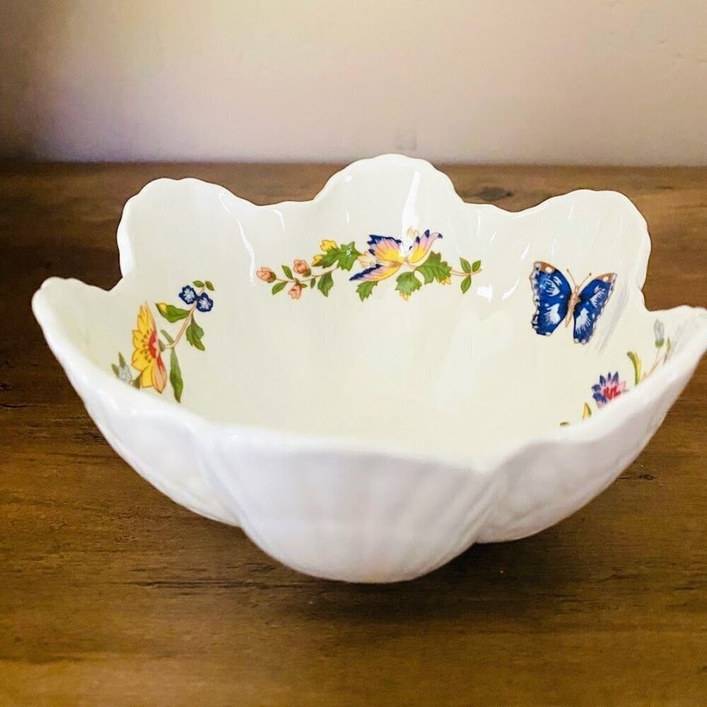 Aynsley Cottage Garden Bowl Trinket Dish Butterflies Flowers - Picture 2 of 10